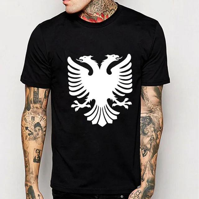 Albania Eagle футболка мужская мода принт Хип Хоп Футболка с круглым вырезом хлопок