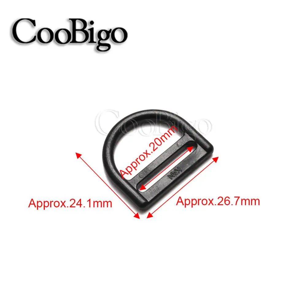 25pcs Plastic Size 20mm 25mm 32mm 38mm D-Ring Slider Adjustable Buckle For Backpack Strap Luggage Belt Webbing Bag Accessories | Дом и сад