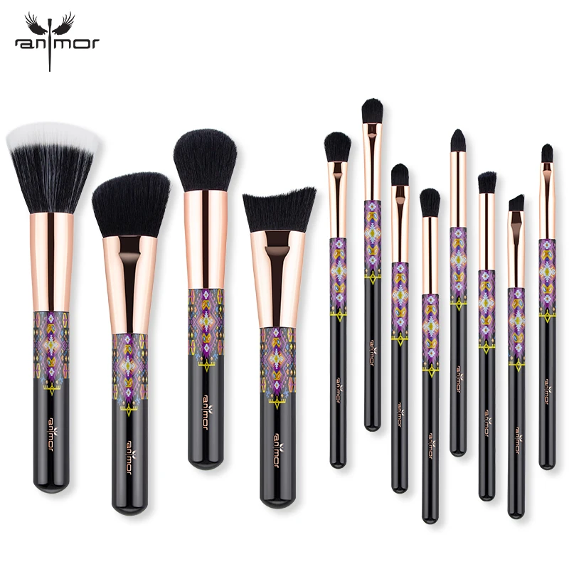 Anmor 12 шт. набор кистей для макияжа Мягкая Кисть основа теней профессиональные