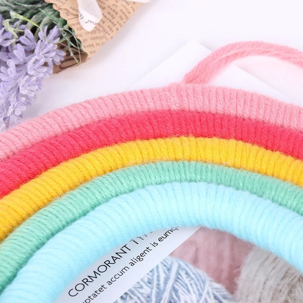 5 Layers Hand Woven Rainbow Wall Decor for Bedroom Nursery Baby Kids Rooms Colorful Tapestry Rope Woven Tassel Wall Hanging Toys