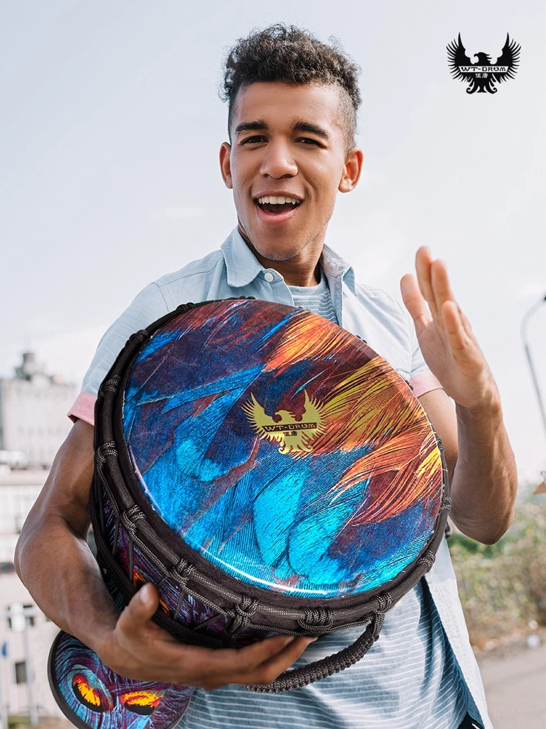 

Wu Tang African Drum Peacock Purple 12-Inch Advanced Professional Adult Lijiang Beat Accompaniment Musical Instrument