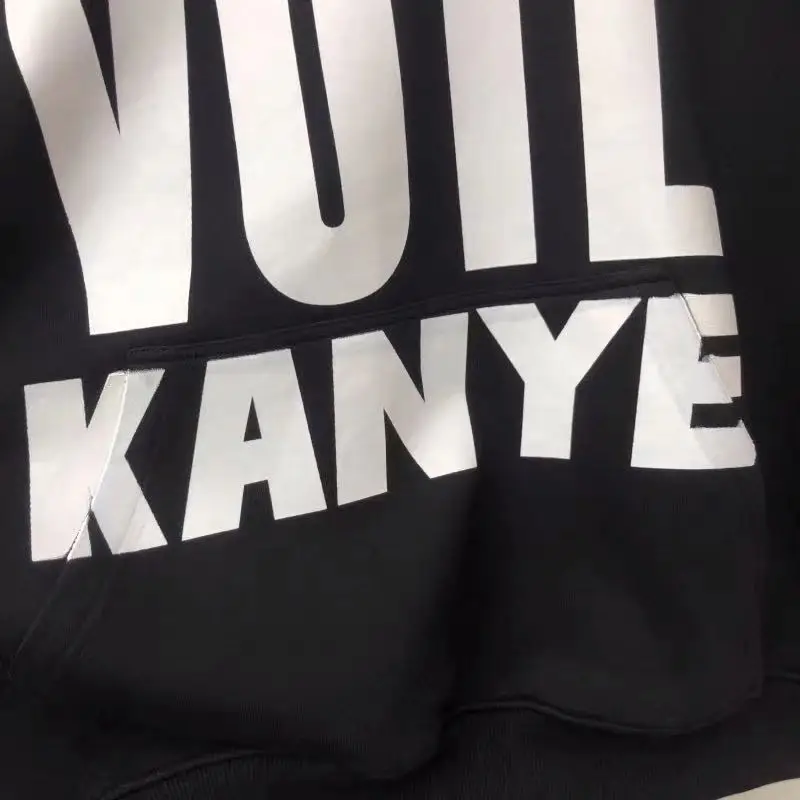 

Kanye West Hoodies VOTE KANYE Print Sweatshirt Men Women 1:1High Quality Fleece Black Pullover 20FW