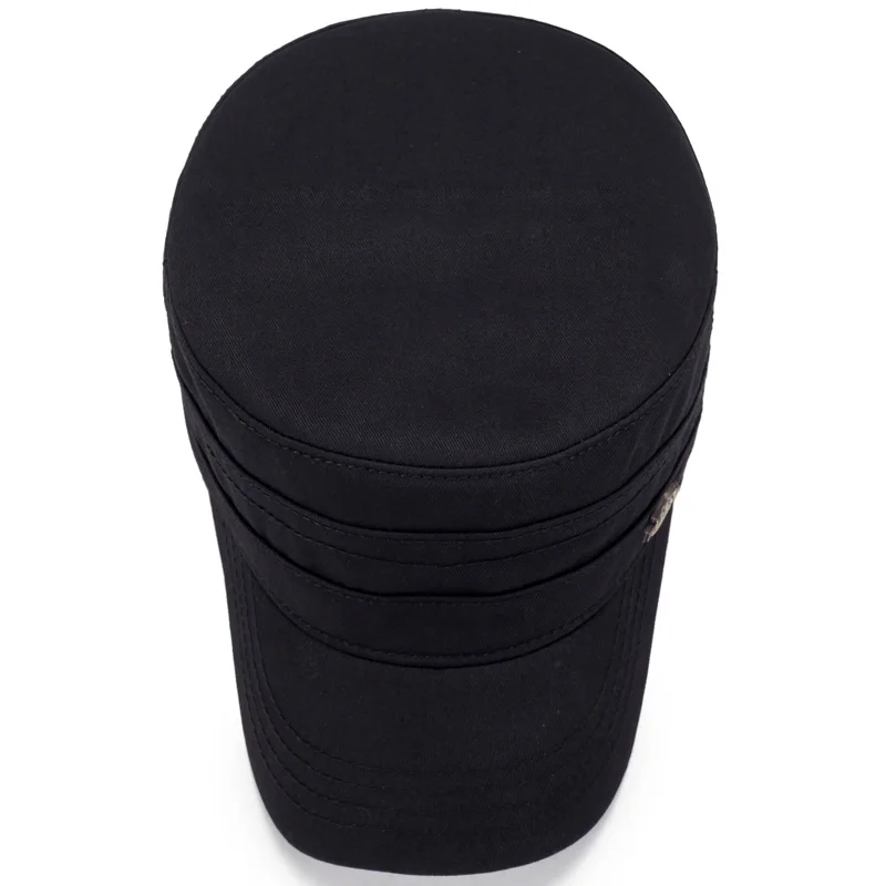 

2021 Branded Men Military Cap Summer Autumn Casual Cadet Hat Washed Cotton Flat Top Caps Female Vintage Army Hats Bone Man Cap