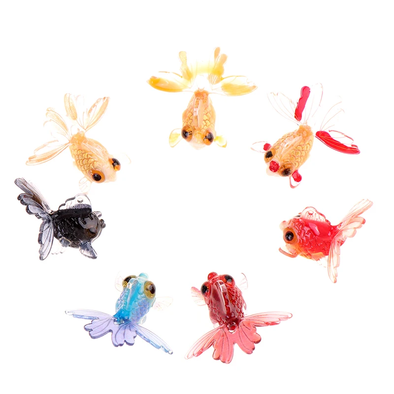 Миниатюрная фигурка из ПВХ в виде золотых рыбок модель животного декоративная