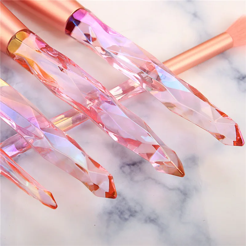 

Diamond Crystal 10PCS Makeup Brushes Set Cosmetic Powder Foundation Blending Brush Eye Shadow Blush Makeup Brush Tools Kits