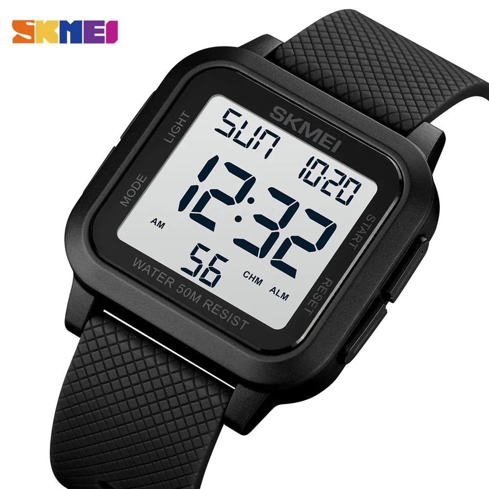 

SKMEI Casual Digital Sport Mens Watches Stopwatch Countdown Electronic Wristwatch 5Bar Waterproof Relogio Masculino Alarm Clock