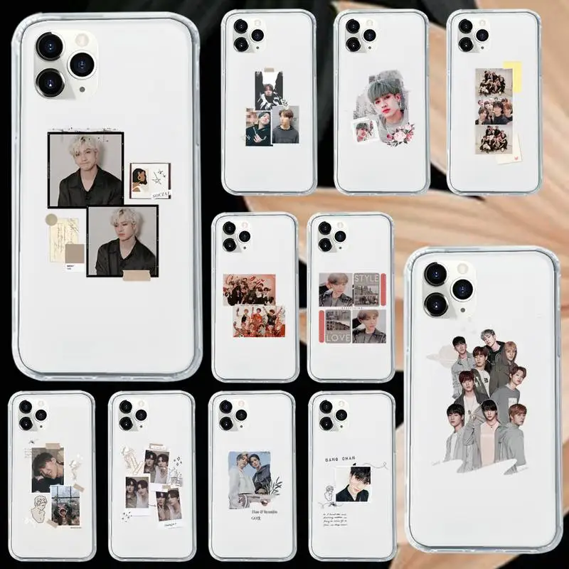 

stray kids kpop Phone Cases Transparent soft For iphone 5 s c se 6 6s 7 8 11 12 plus mini x xs xr pro max High quality cover