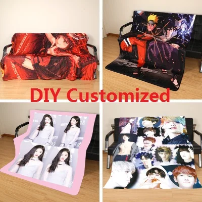 155*210CM  DIY Customized Sleep Blanket Colorful printing Photo LOGO Images