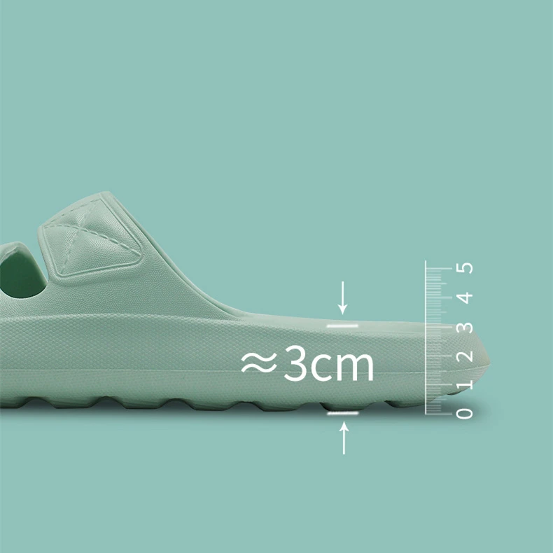 

Slippers For Ladies Thick-soled Home Bathroom Shoes Couple Women Men House Hook Loop 2021 Non-slip Footwear Flat