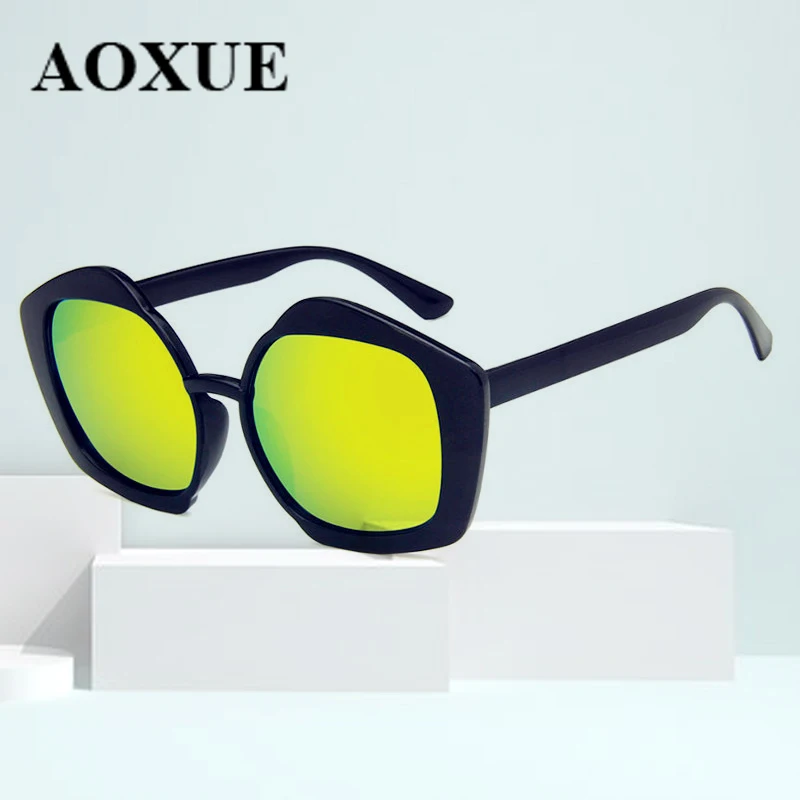 AOXUE винтажные негабаритные Квадратные Солнцезащитные очки для женщин и мужчин