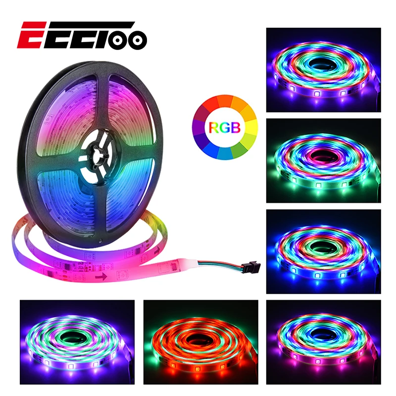Светодиодная лента WS2811 RGB 5 м Диодная 12 В постоянного тока 30/60 светодиодов/м гибкая
