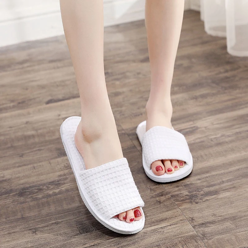 

Spa Slippers, 5 Pairs Open Toe Toe Disposable Slippers Fit Size for Men and Women for Hotel Home Guest Used