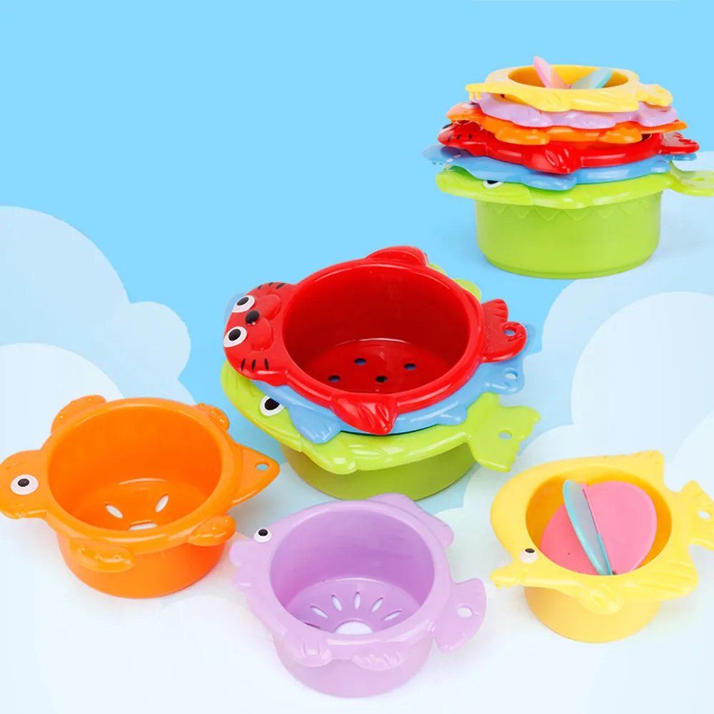 

6PCS/Set Baby Float Water Classic Bathing Swimming Educational Toys for Children Plastic Fish Animal Funny Game for the Bathroom