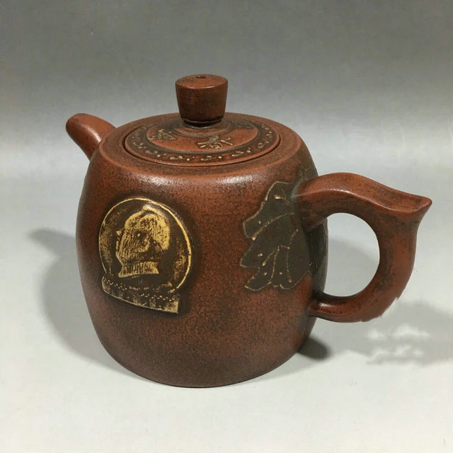 

Raw ore pure handmade old pot, Purple clay teapot