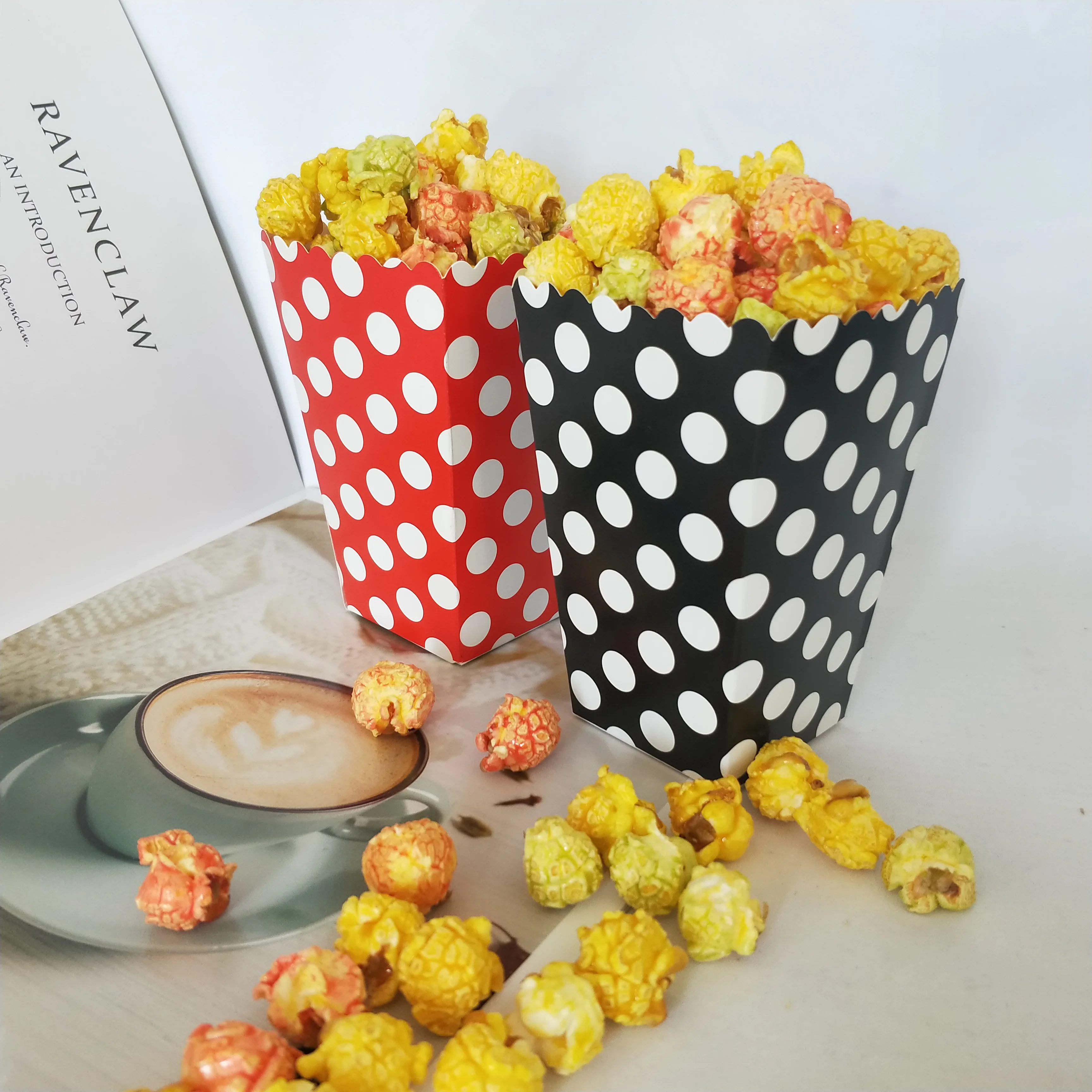 Black Red Mickey 16 Polka Dot Treat Goody Favor Popcorn Boxes Bag Birthday | Gift & Bags