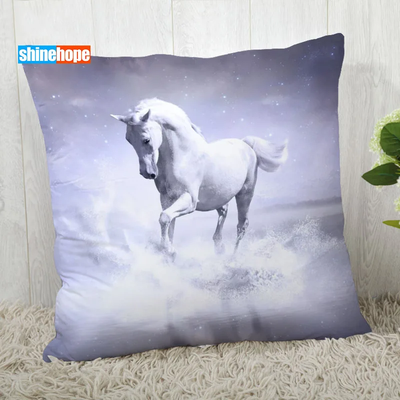 

Horse Pillow Cover Customize Animals Pillowcase Modern Home Decorative Pillow Case For Living Room 45X45cm,40X40cm