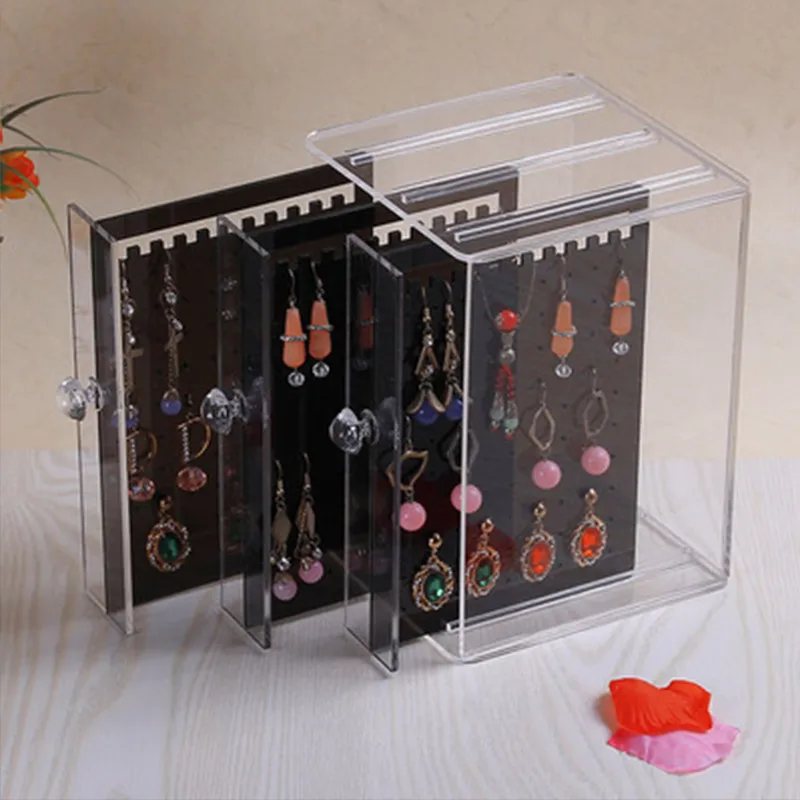 Прозрачная акриловая подставка для ювелирных изделий пылезащитный пластиковый