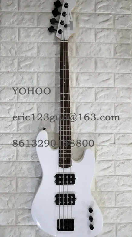 Электрическая бас-гитара Jazz bass 4 струны белого цвета HH звукосниматели комплектующие черного цвета стандартная открытая тюнинг передач. paypal доступна! Bs-3