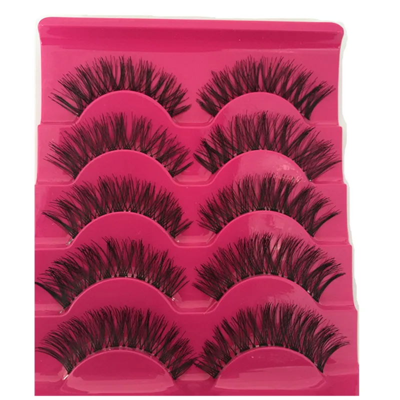 5 парт/компл. Потрясающие натуральные накладные ресницы ручной работы для