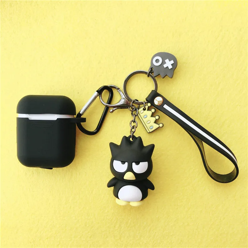 Японская Милая мультяшная гарнитура чехол для AirPods Cinnamoroll Melody Kuromi Buzz Toy беспроводной Bluetooth наушники чехол s с подвеской - Цвет: Black 2