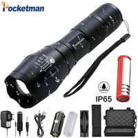 waterproof led flashlight ultra bright torch l2v6 camping light 5 switch mode zoomable bicycle light use 18650 battery