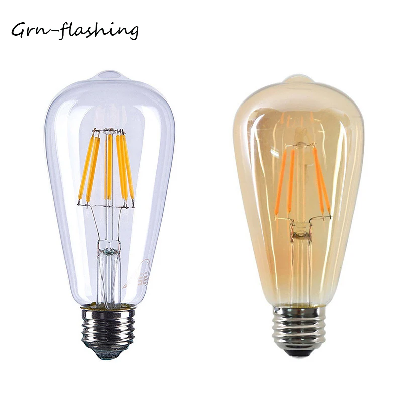 

ST64 4W 6W 8W Edison LED Filament Bulb lamp 220V E27 Vintage Antique Retro Edison Ampoule Replace Incandescent Light