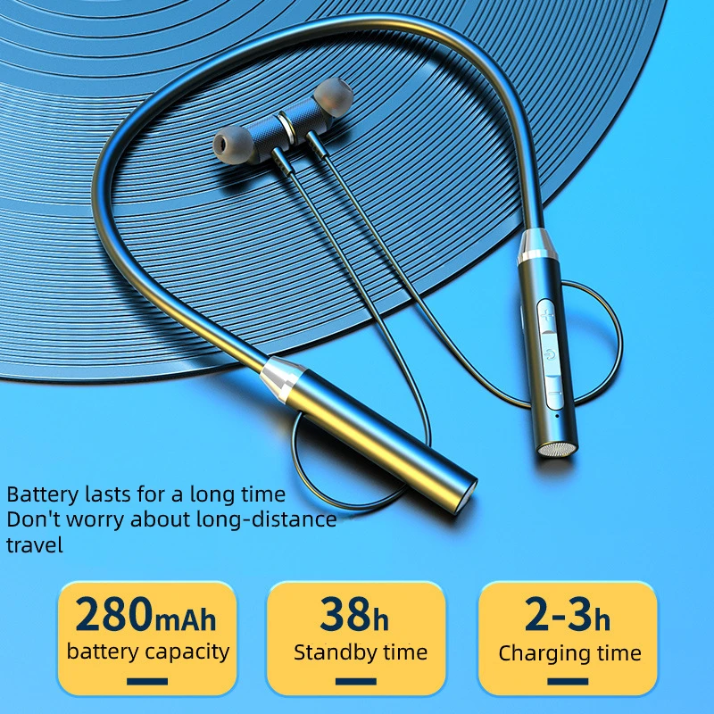 Беспроводная гарнитура с микрофоном спортивные Hi Fi стереонаушники поддержкой TF