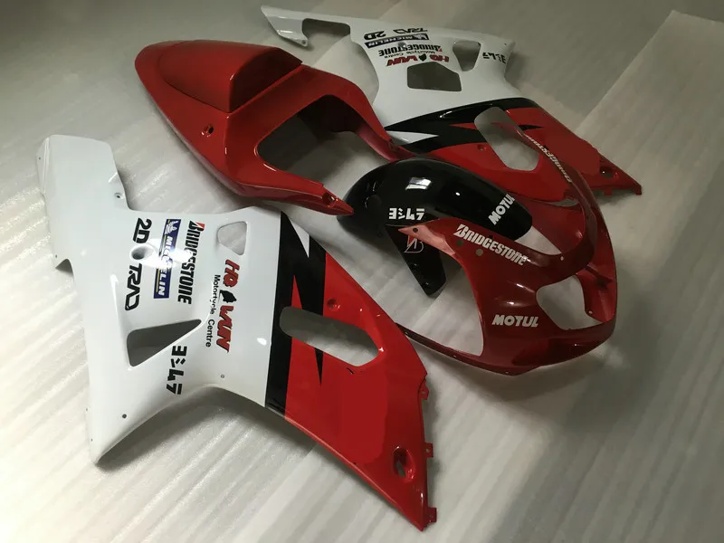 Набор обтекателей мотоцикла для GSXR600 750 01 02 03 GSXR 600 GSXR750 2001 2002 2003 ABS красные белые