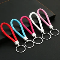 btwglsimple metal cord colour knitted key chain for women charms car key ring pendant women accessories anagtarlik chaveiro