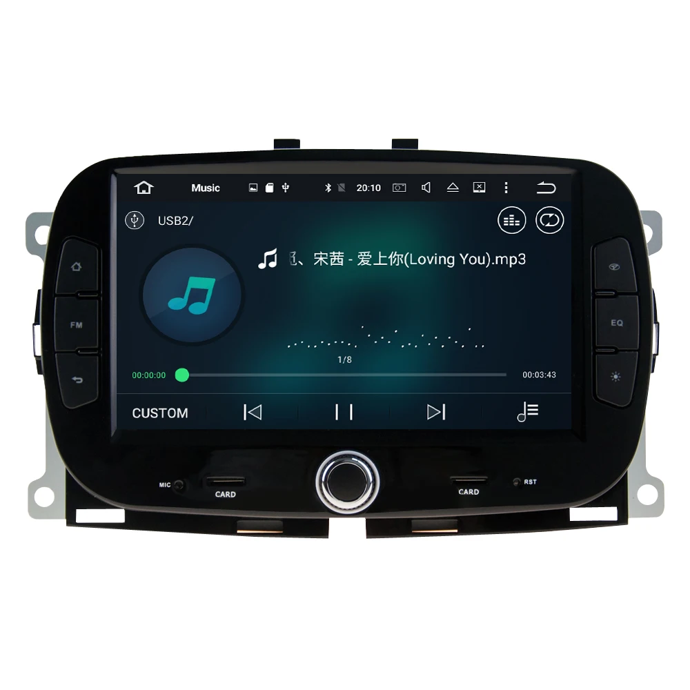 Автомобильный DVD-плеер Android 9 0 стерео GPS Glonass MultimediaFor Fiat 500 2015 + аудио RDS радио RAM 4g 32g |