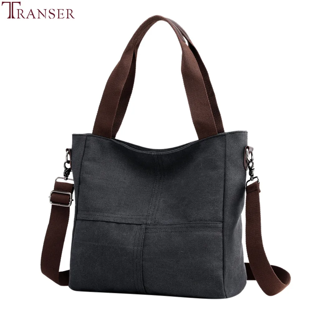 Женская Холщовая Сумка-тоут Transer Повседневная Складная сумка на плечо хлопковая