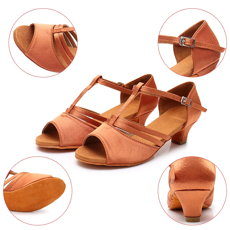 HROYL Ballroom Shoes Dance-Shoes Latin Dance Shoes Soft  Women Ladies Girls Tango Jazz Dance Shoes Salsa Sandal Dropshipping