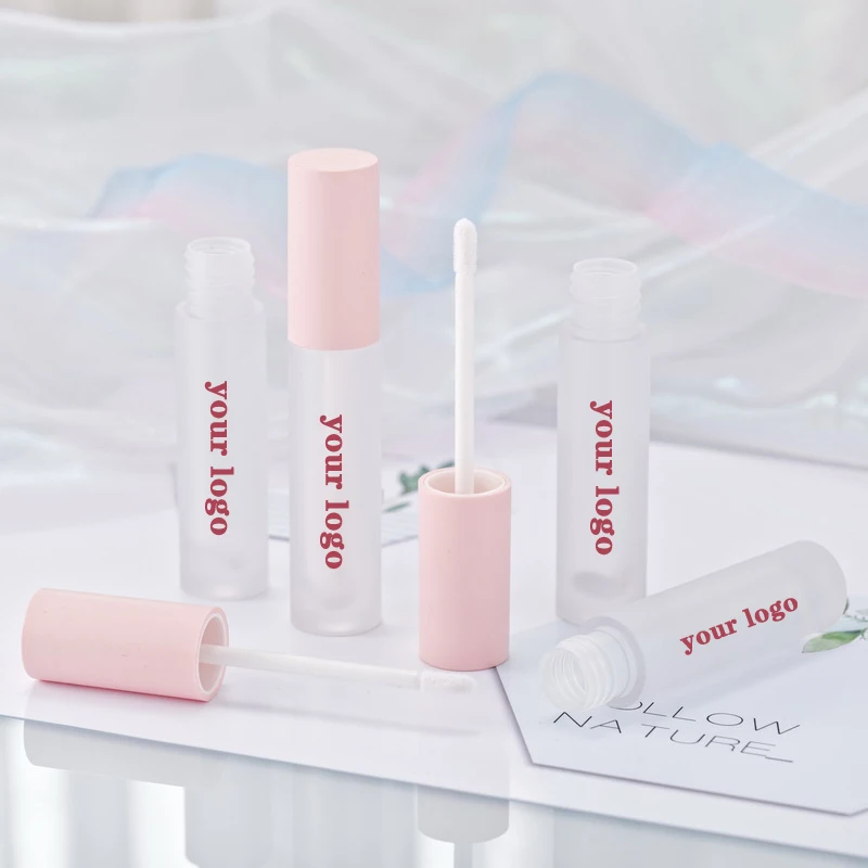 Wholesale Pink Lipgloss Tubes Private Labelling Empty Frosted Container Lip Gloss Custom Logo Bulk Lipstick Packaging