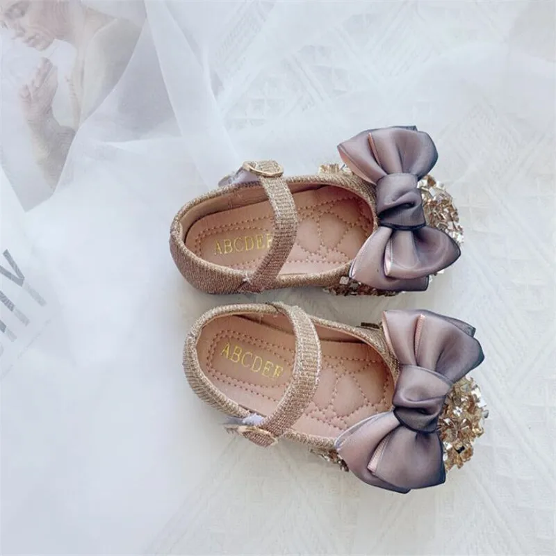 Новинка 2020 элегантные детские сандалии принцессы из искусственной кожи Детские