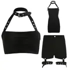 Женский топ на бретельках, с металлической пряжкой, с открытой спиной