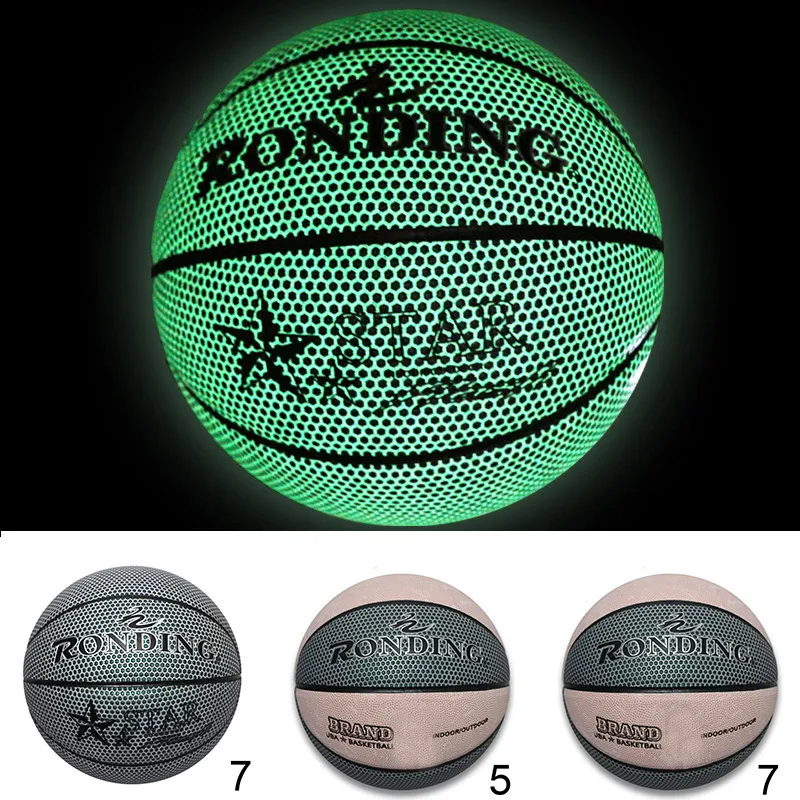 

Holographic Basketball Glowing Luminous Training Basketball Size 5/7 for Night Sports Child Gifts