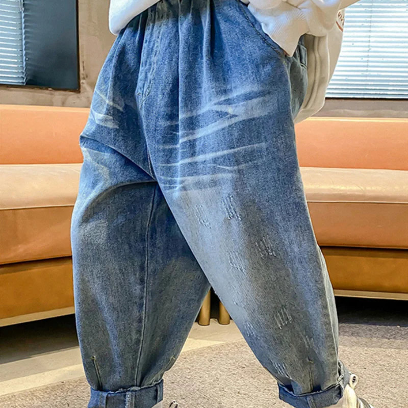 

Джинсы-капри для мальчиков, на весну/осень, 2021