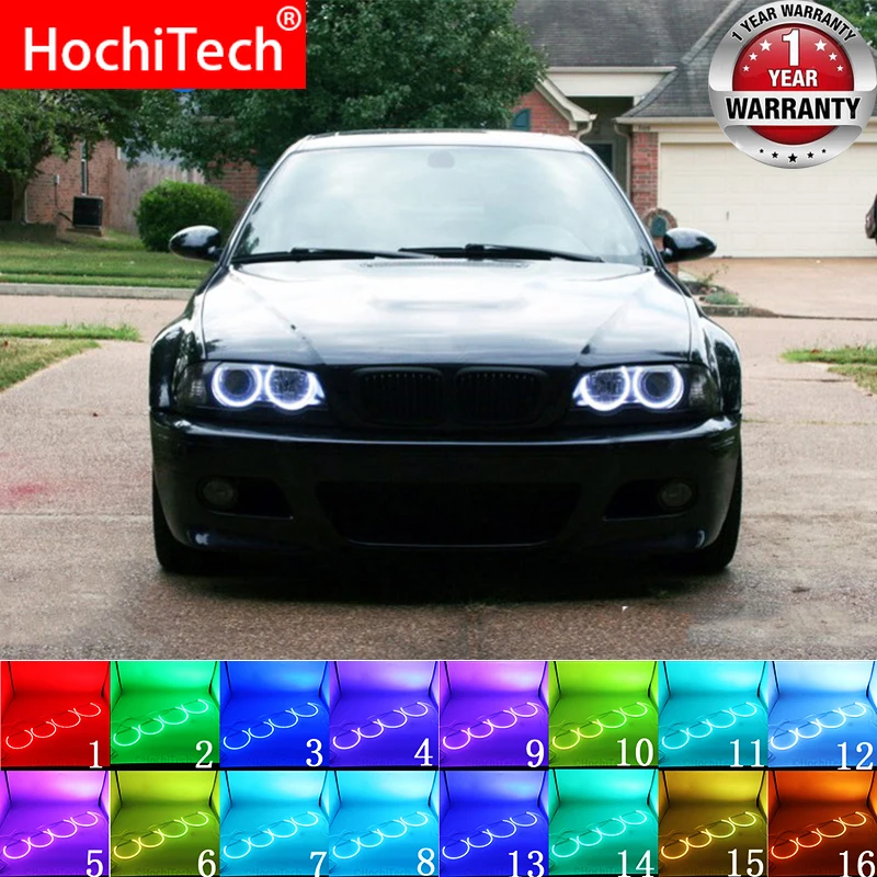 Для BMW 1998 2005 E46 с проекторами аксессуары для фар многоцветный RGB светодиодный