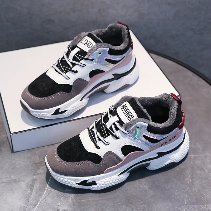 

2021 Winter New Plus Velvet Old Shoes Women All-match Sports Shoes Women's Warm Cotton Shoes Platform Shoes Sneakers Women