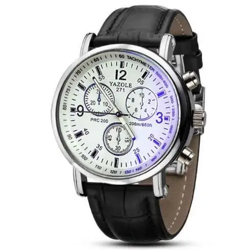 

Fashion Faux Leather Mens Analog Quarts Watches Blue Ray Men Wrist Watch 2019 Mens Watches Top Brand Luxury Casual Watch Clock