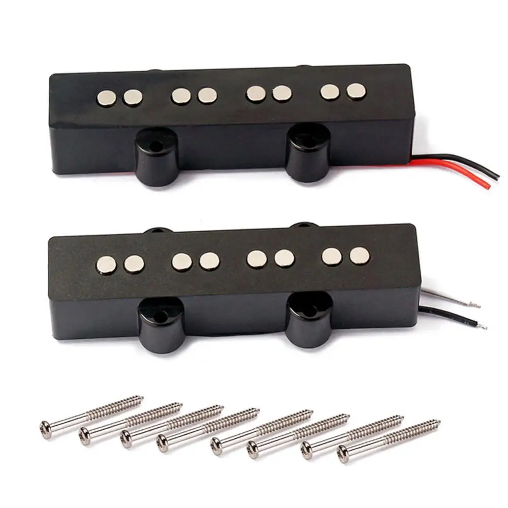 

75% Discounts Hot! 2Pcs 4 String Jazz JB Bass Guitar Neck Bridge Pickup Humbucker Replacement Parts