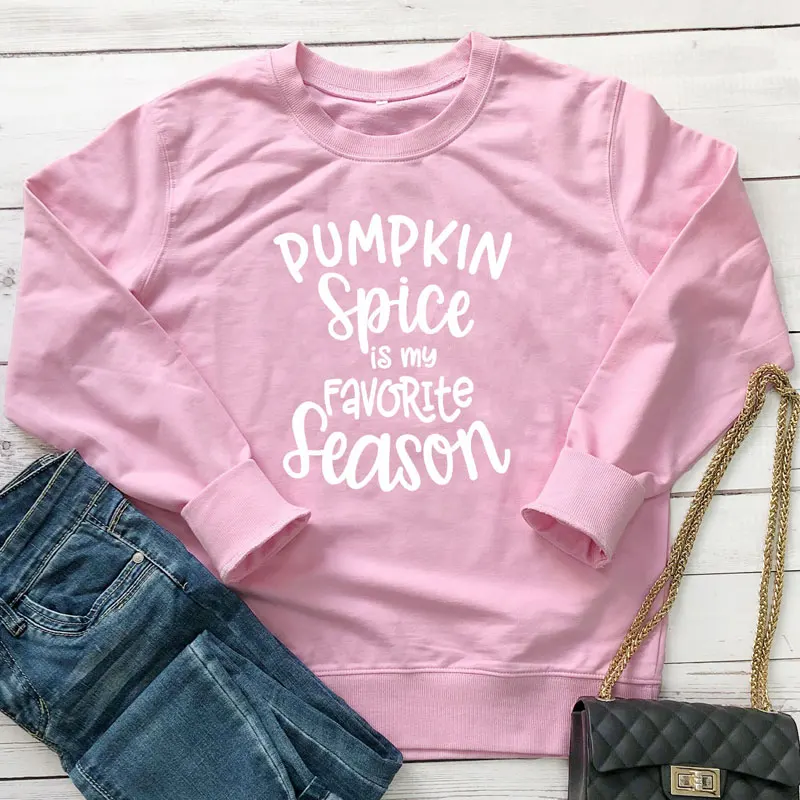 Повседневный свитер с длинными рукавами и принтом тыквы специй пуловер надписью