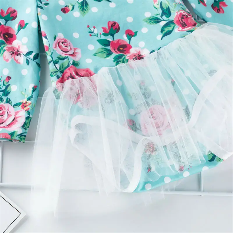 

Newborn Baby Girl Romper Dress Bow Headband 2PCS Cute Bebes Clothing Floral Long Sleeve Tutu Dress Infant Kids Outfits Spring