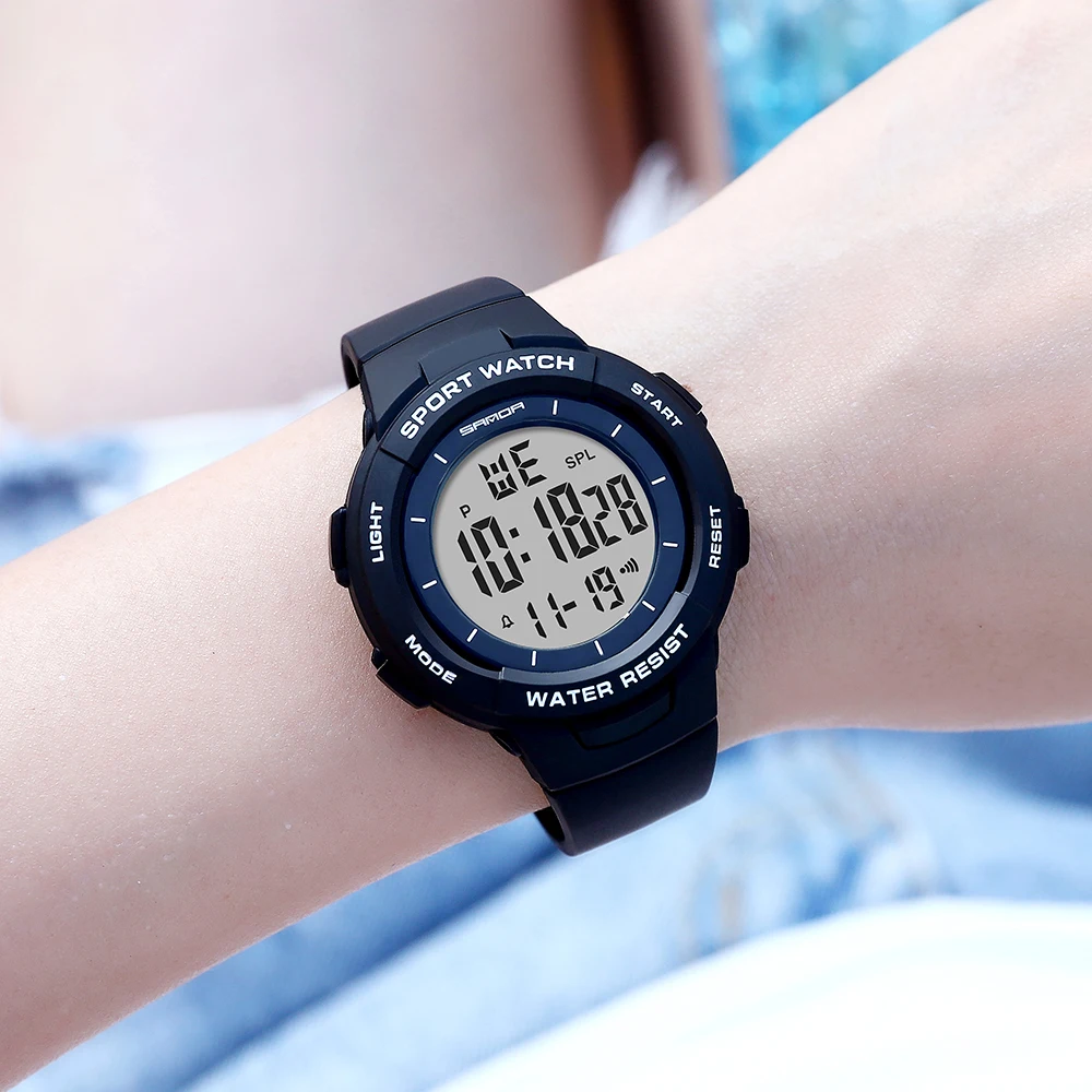 Электронные наручные часы Sanda для мужчин и женщин модные повседневные