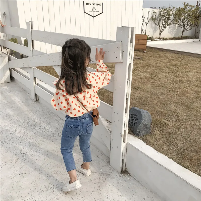 2019 новая весенняя детская одежда рубашка с длинными рукавами и оборками для