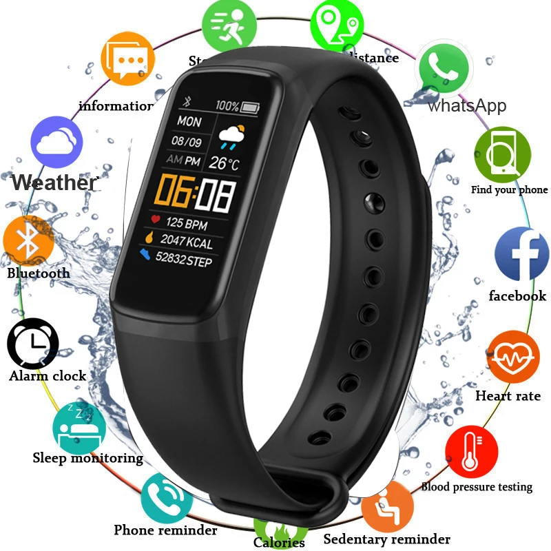 

Smart Bracelet Heart Rate/Blood Pressure Monitor Fitness Bracelet Waterproof Sleep Tracker Smart Band Watch For Men Women Kids