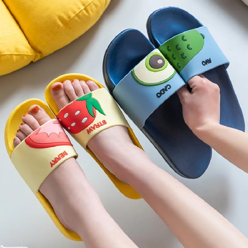 Женские домашние тапочки с фруктами Большие размеры Милая летняя домашняя обувь