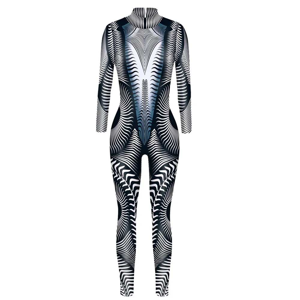 Робот панк комбинезон сексуальный женский косплей костюмы зентай облегающий