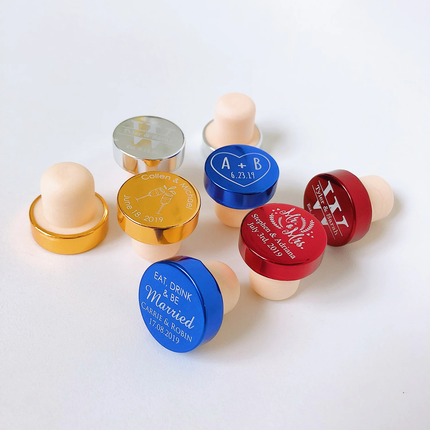 100 шт Персонализированная Свадебная пробка для винной бутылки Пробка