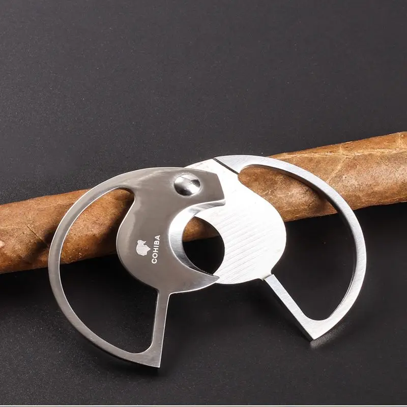

1pcs Hot selling Portable Stainless Steel Thickened Cigar Cutter Double Blade Cigar Cutter Pocket Smoking Accessory